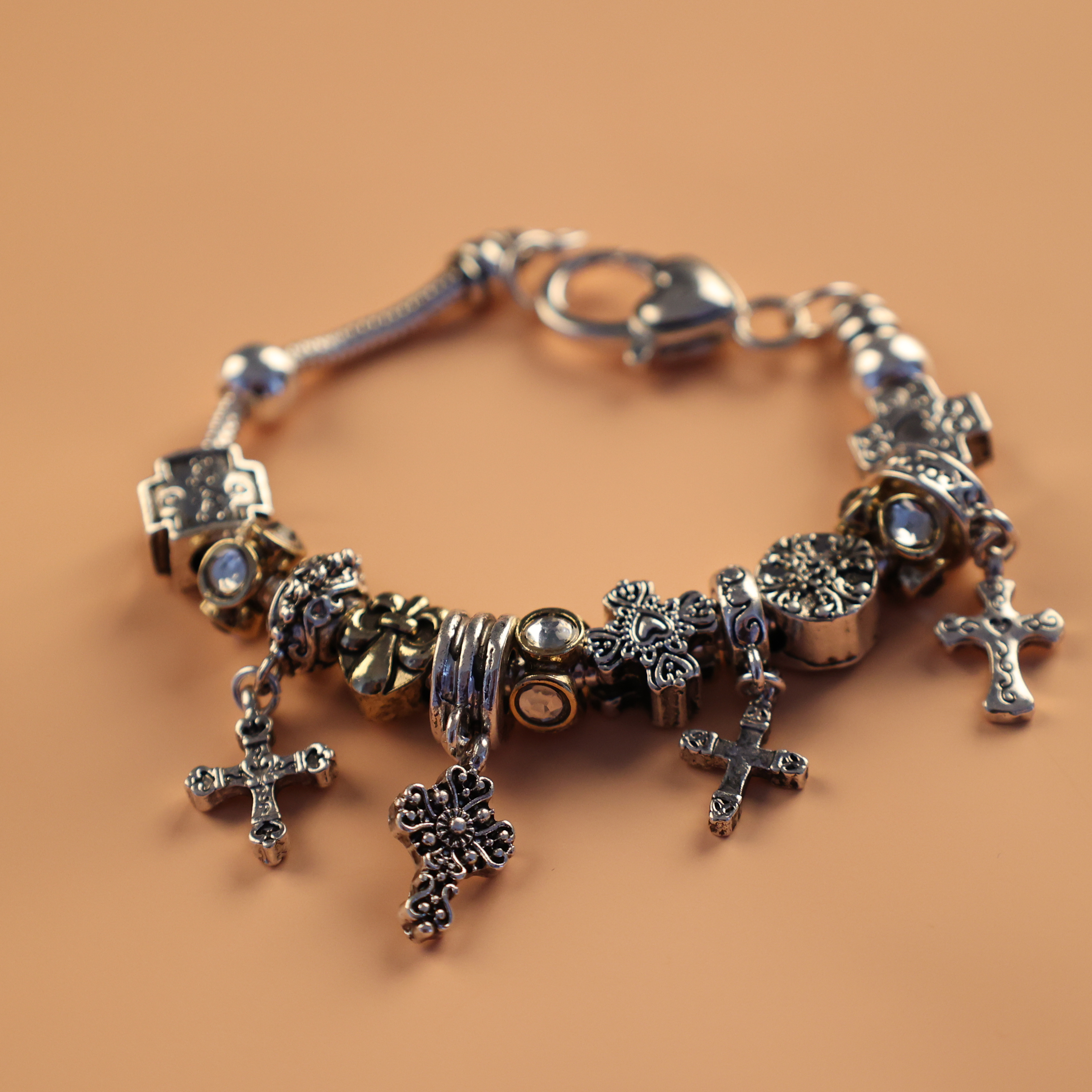  Custom Jewelry Fashion Stainless Steel Cross Bangle Bracelet