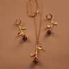Fashion Wedding Gold Plated Ring Necklace Earring Jewelry Set