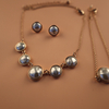 Valentine's Day Jewelry Set Pearl Plated Necklace Ring Set