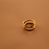 Gold Plated Beveled Edge Brushed Polished Carbide Wedding Band Ring