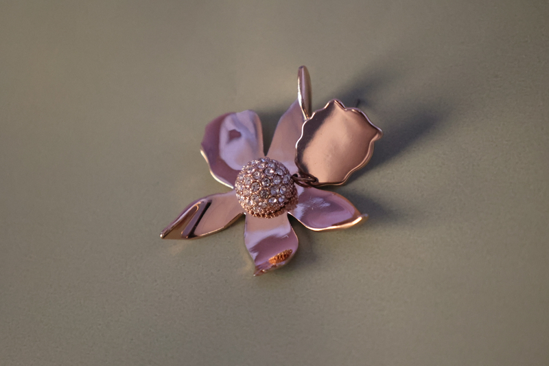 Copper Plated Real Gold Seven Petal Flower Earrings