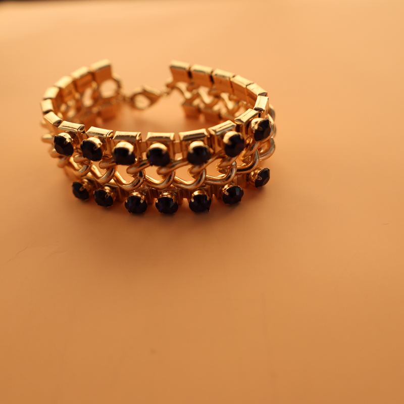 Gold Plated Emerald Chain Fashion Jewellery Bracelet